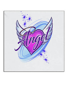 F006 Personalized Airbrushed Angel Wings Ceramic Coaster