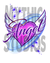 F006 Personalized Airbrushed Angel WingsTee Shirt