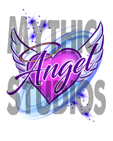 F006 Personalized Airbrushed Angel Wings License Plate Tag