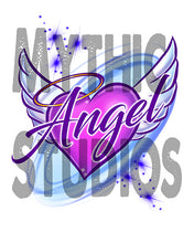 F006 Personalized Airbrushed Angel Wings Ceramic Coaster
