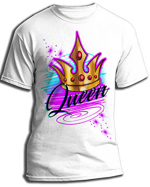 F007 Personalized Airbrushed Crown Tee Shirt