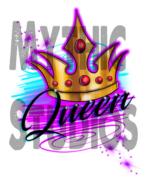 F007 Personalized Airbrushed Crown License Plate Tag