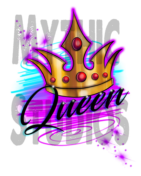 F007 Personalized Airbrushed Crown Tee Shirt