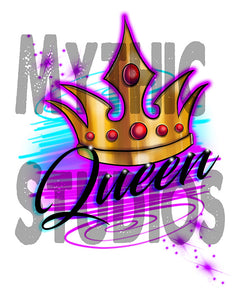 F007 Personalized Airbrushed Crown Hoodie Sweatshirt