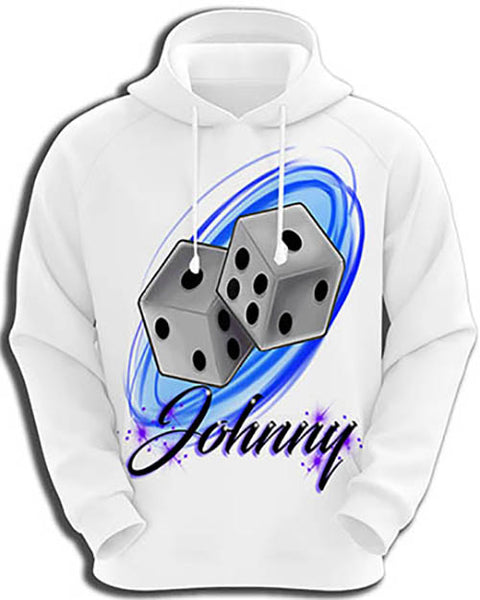 F008 Personalized Airbrushed Dice Hoodie Sweatshirt