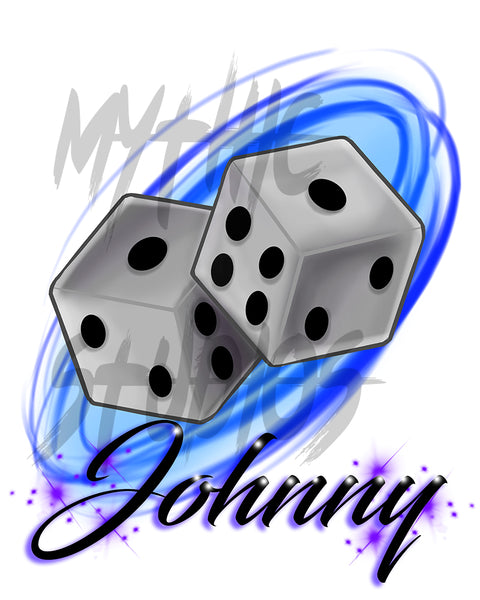 F008 Digitally Airbrush Painted Personalized Custom dice gambling player couples party Theme gift set name bday event discount Drawstring Backpack