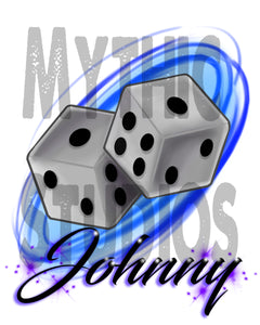 F008 Personalized Airbrushed Dice Tee Shirt