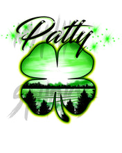 F009 Digitally Airbrush Painted Personalized Custom 4 leaf clover landscape sunset couples party Theme gift set event discount Drawstring Backpack