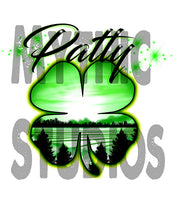F009 Personalized Airbrushed 4 Leaf Clover License Plate Tag
