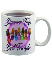 F010 Personalized Airbrushed Stick Figure Girls Ceramic Coffee Mug