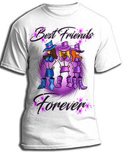 F011 Personalized Airbrushed Stick Figure Girls Tee Shirt
