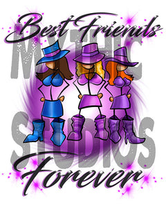 F011 Personalized Airbrushed Stick Figure Girls Hoodie Sweatshirt