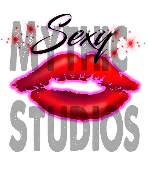 F012 Personalized Airbrushed Sexy Lips License Plate Tag