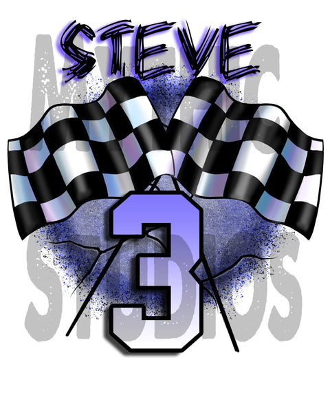 F013 Personalized Airbrushed Racing Snapback Trucker Hat