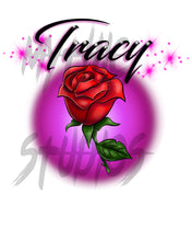 F014 Digitally Airbrush Painted Personalized Custom rose flower rosebud party Theme gift set name birthday event discount vacation Drawstring Backpack