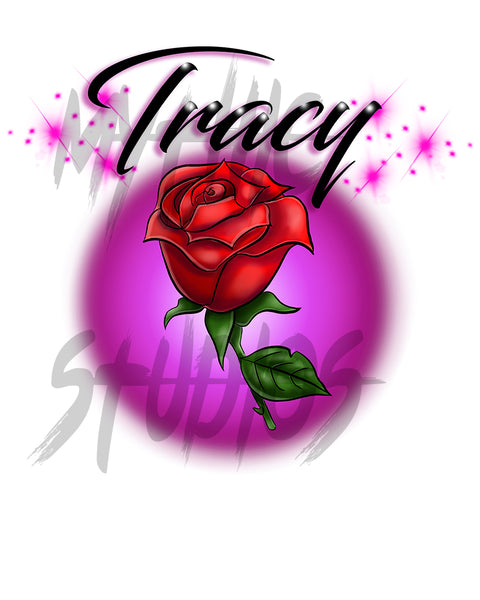 F014 Digitally Airbrush Painted Personalized Custom rose flower rosebud party Theme gift set name birthday event discount vacation Drawstring Backpack
