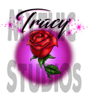 F014 Personalized Airbrushed Rose Flower Snapback Trucker Hat