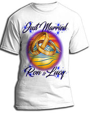 F015 Personalized Airbrushed Wedding Rings Tee Shirt