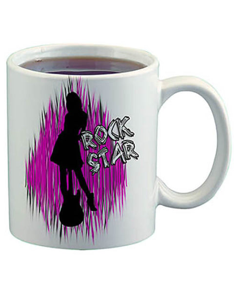 F017 Personalized Airbrushed Rock Star Ceramic Coffee Mug