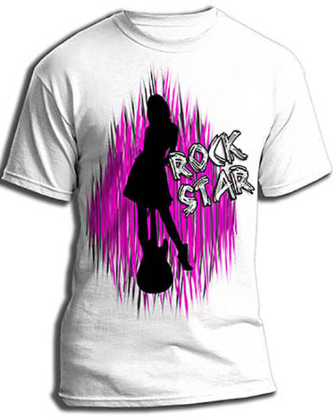 F017 Personalized Airbrushed Rock Star Tee Shirt