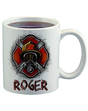 F018 Personalized Airbrushed Firefighter Ceramic Coffee Mug