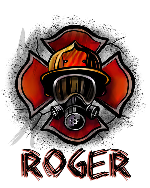 F018 Digitally Airbrush Painted Personalized Custom firemen firefighter gas mask VFD Theme gift set bday event discount Drawstring Backpack
