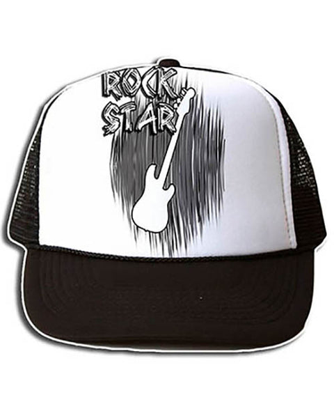 F021 Personalized Airbrushed Guitar Snapback Trucker Hat