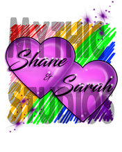 F023 Personalized Airbrushed Hearts Ceramic Coffee Mug