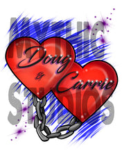 F024 Personalized Airbrushed Heart and Chain Hoodie Sweatshirt