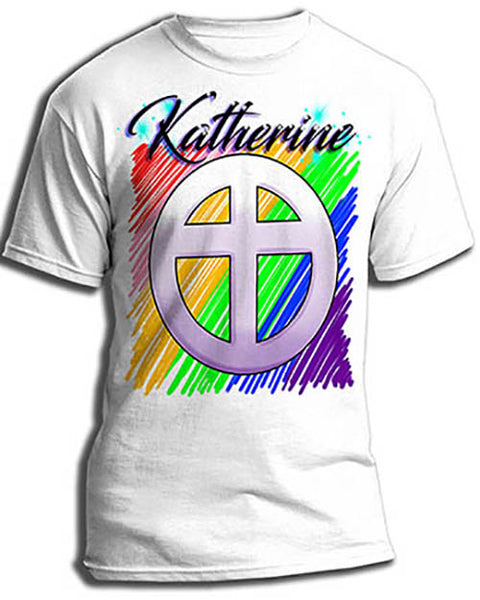 F028 Personalized Airbrushed Christian Cross Tee Shirt