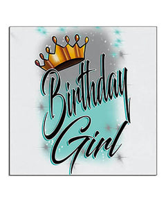 F038 Personalized Airbrushed Birthday Girl Ceramic Coaster