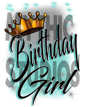 F038 Personalized Airbrushed Birthday Girl Crown License Plate Tag