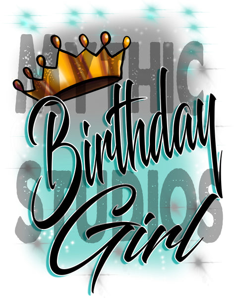 F038 Personalized Airbrushed Birthday Girl Crown License Plate Tag