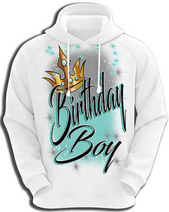 F042 Digitally Airbrush Painted Personalized Custom Boy Crown Adult and Kids Hoodie Sweatshirt