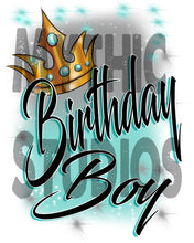F042 Personalized Airbrushed Birthday Boy Crown License Plate Tag