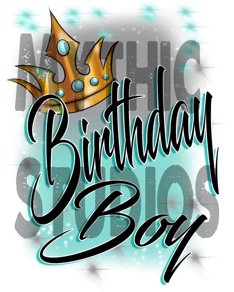 F042 Personalized Airbrushed Birthday Boy Crown Snapback Trucker Hat