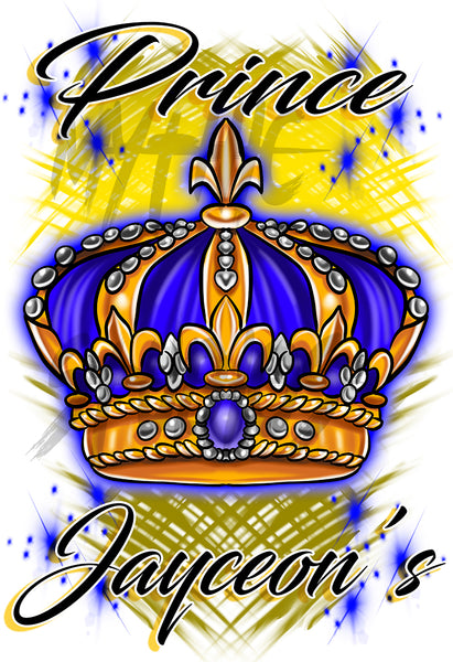 F043 Digitally Airbrush Painted Personalized Custom King Crown    Auto License Plate Tag