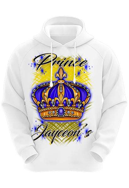 F043 Digitally Airbrush Painted Personalized Custom King Crown  Adult and Kids Hoodie Sweatshirt