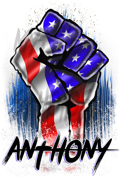 F044 Digitally Airbrush Painted Personalized Custom BLM American Flag  Adult and Kids T-Shirt