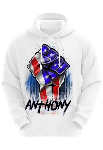 F044 Digitally Airbrush Painted Personalized Custom BLM American Flag  Adult and Kids Hoodie Sweatshirt