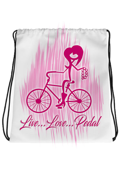 F049 Digitally Airbrush Painted Personalized Custom Bicycle racing Theme gift set name bday event discount  Drawstring Backpack