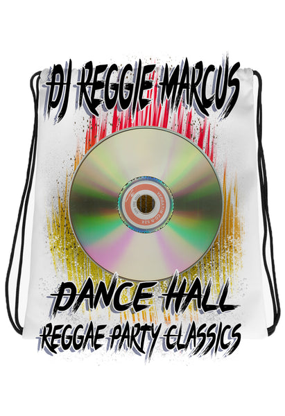 F052 Digitally Airbrush Painted Personalized Custom CD DJ  discount  Drawstring Backpack
