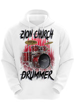 F055 Digitally Airbrush Painted Personalized Custom Drum Set Music  Adult and Kids Hoodie Sweatshirt