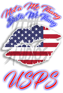 F060 Digitally Airbrush Painted Personalized Custom American Flag Lips  Drawstring Backpack.