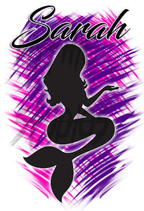 F061 Digitally Airbrush Painted Personalized Custom Mermaid silhouette    Ceramic Coffee Mug