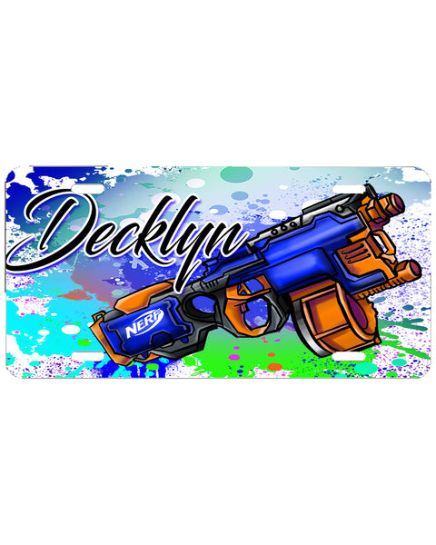 F062 Digitally Airbrush Painted Personalized Custom Toy Water Gun    Auto License Plate Tag