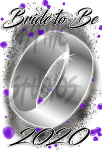 F066 Digitally Airbrush Painted Personalized Custom Wedding Ring  Adult and Kids T-Shirt