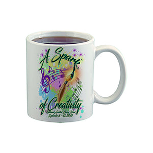F067 Digitally Airbrush Painted Personalized Custom Paint Brush    Ceramic Coffee Mug