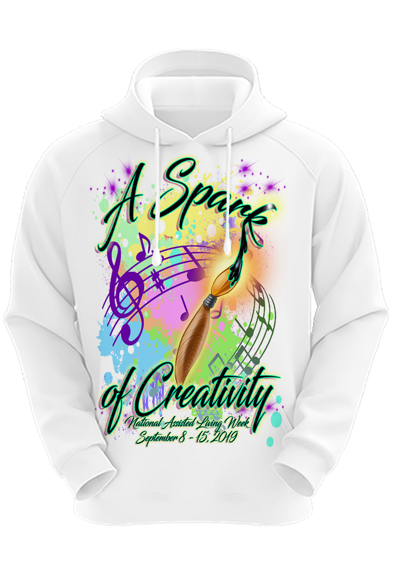 F067 Digitally Airbrush Painted Personalized Custom Paint Brush  Adult and Kids Hoodie Sweatshirt