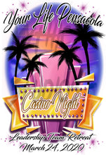 F068 Digitally Airbrush Painted Personalized Custom Casino Beach Scene  Adult and Kids T-Shirt